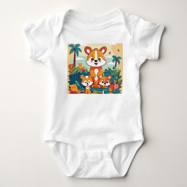 Body Para Bebé "Amueblado Cutie: Adorable Baby Outfit . (Anverso)