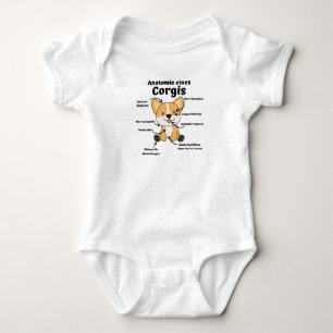 Body Para Bebé Anatomía De Un Corgi Cute Perros Gracioso Cachorro