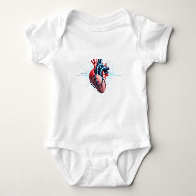 Body Para Bebé Anatomical Heart with EKG – Medical Art Design (Anverso)