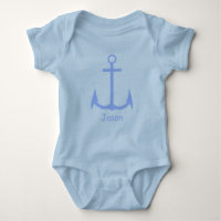 Anclaje azul Personalizado Baby Bodysuit