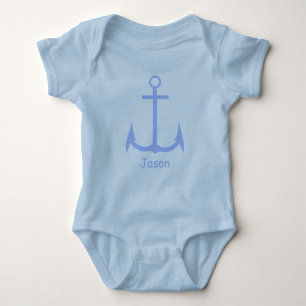 Body Para Bebé Anclaje azul Personalizado Baby Bodysuit