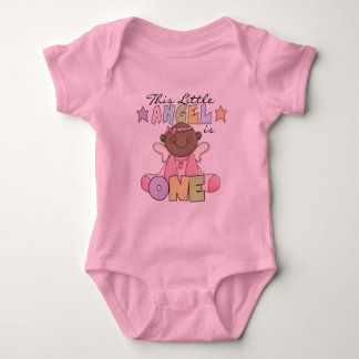 Body Para Bebé Ángel, Chica afroamericano, primer cumpleaños