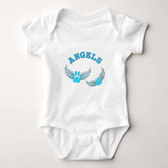Body Para Bebé Ángel Mascota Viñe En Azul (Anverso)