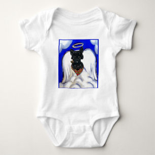 Body Para Bebé Ángel Terrier Escocés Negro