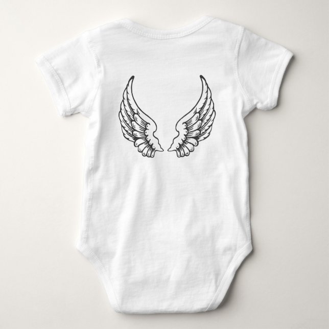 Body Para Bebé Angel Wings Baby Bodysuit Negro (Reverso)