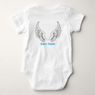 Body Para Bebé Angel Wings Baby Nombre Blue Bodysuit Gray