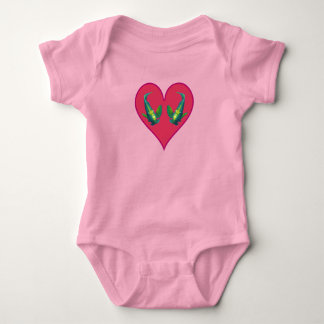 Body Para Bebé Angelfish Twins in a Red Heart - Illustration | 