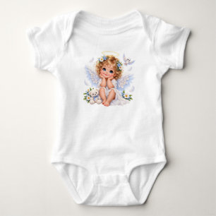 Body Para Bebé Angelito – Dulce ángel bebé con oso de peluche