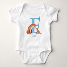 Animal ABC F es para zorro baby bodysuit