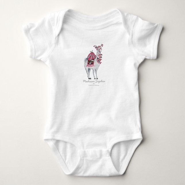 Body Para Bebé Animal de Cute Llama | Niña bebé | Traje de Bodysu (Anverso)