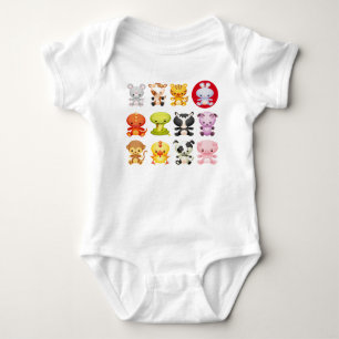 Body Para Bebé Animales curados del Personalizado zodiaco chino