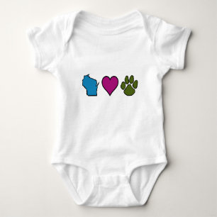 Body Para Bebé Animales de los corazones de Wisconsin