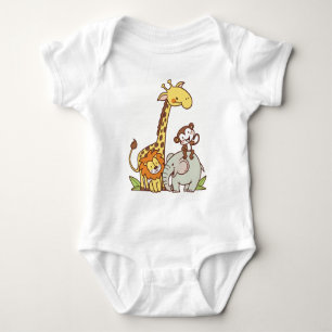 Body Para Bebé Animales de Personalizado lindo - jirafa, león y m