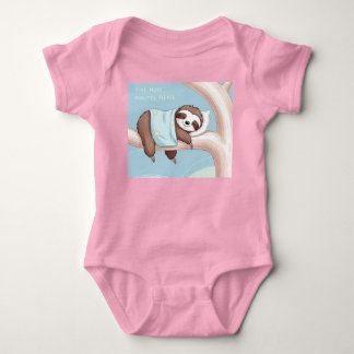 Body Para Bebé Animales kawaii / Oso perezoso dormido con cobija