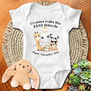 Body Para Bebé Animales Lindo Primos Hacen Los Mejores Amigos Per