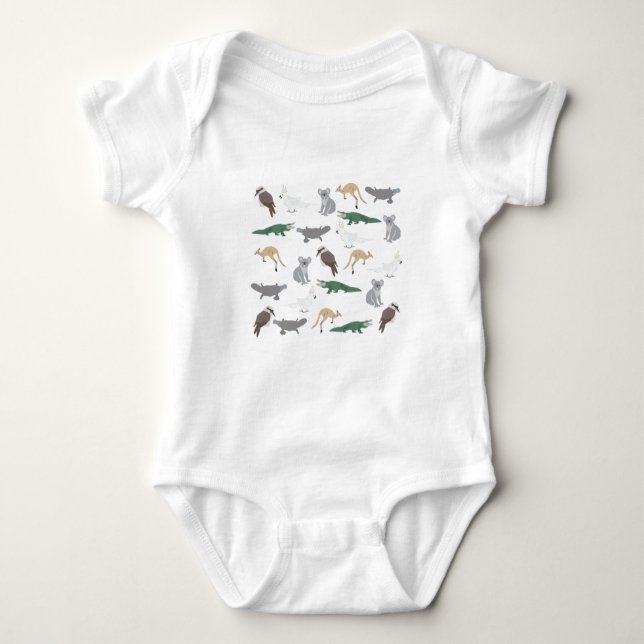 Body Para Bebé Animales nativos australianos Eucalyptus Patrón Ve (Anverso)