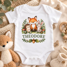 Animales Personalizados del Bosque Nombre del Bebé