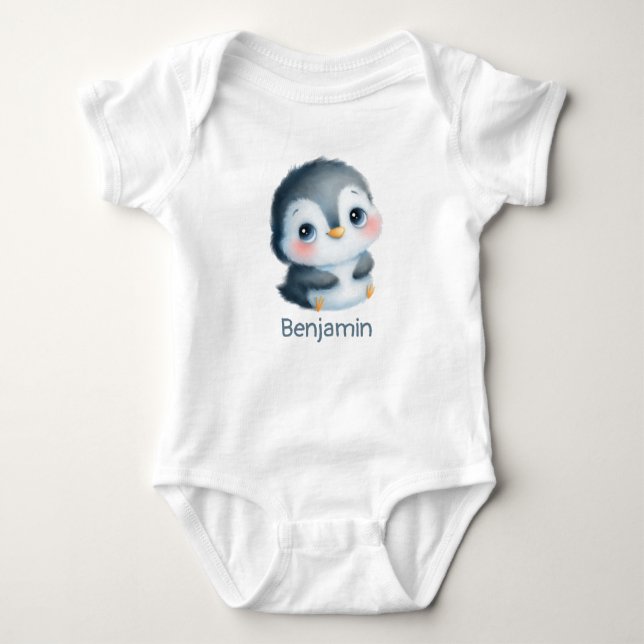 Body Para Bebé Aniversario del pingüino lindo de los Navidades (Anverso)