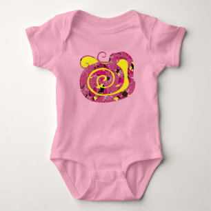 Body Para Bebé año de la serpiente, serpiente floral rojo