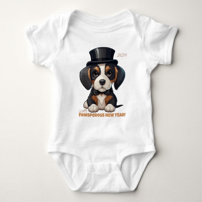 Body Para Bebé Año de Woofs! (Anverso)