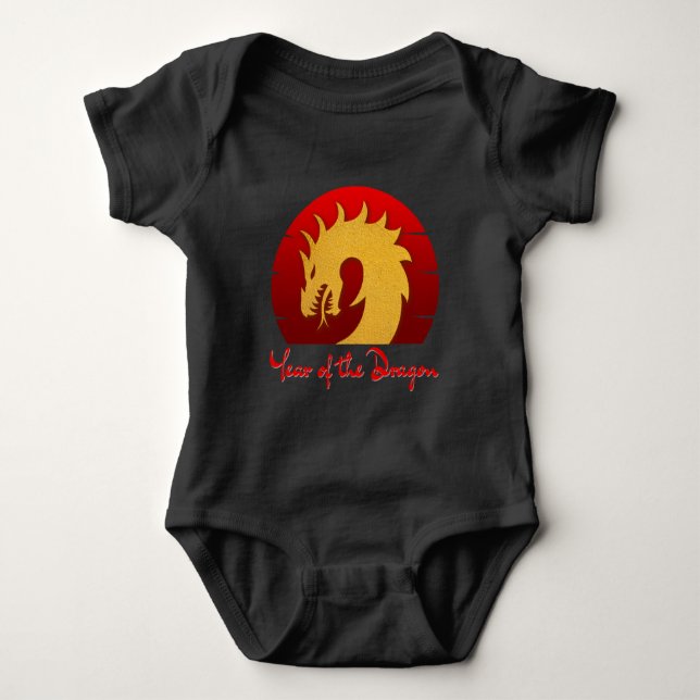 BODY PARA BEBÉ AÑO DEL DRAGÓN ORO ROJO (Anverso)