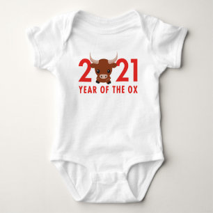 Body Para Bebé Año lindo del ox 2021 Año nuevo chino