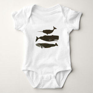 Body Para Bebé Antiguo Ballena Náutico Vintage Océano Vida Marin