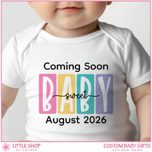 Body Para Bebé Anuncio de Embarazo con Texto Personalizado Próxim