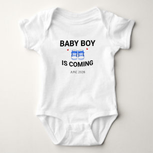 Body Para Bebé Anuncio de embarazo personalizado Baby Boy Coming