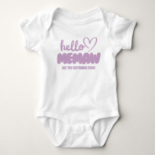 Body Para Bebé Anuncio de Revelación de Bebé Niña Hola Memaw