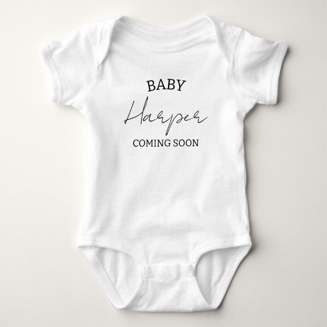 Body Para Bebé Anuncio Personalizado Bodysuit de bebé, Embarazo (Anverso)