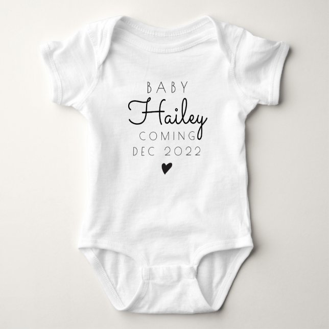 Body Para Bebé Apellido personalizado Invitación Baby Bodysuit (Anverso)