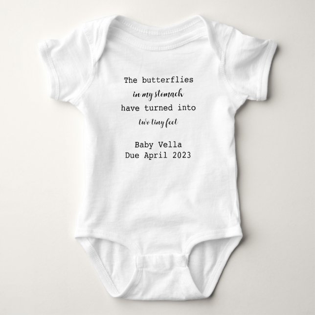 Body Para Bebé Apellido personalizado Invitación Baby Bodysuit (Anverso)