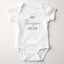 Apellido personalizado Invitación Baby Bodysuit