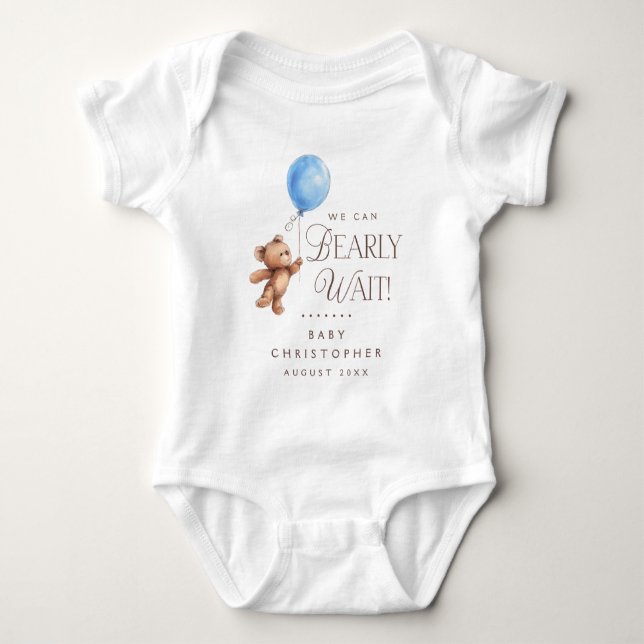 Body Para Bebé Apenas Podemos Esperar Personalizado (Anverso)