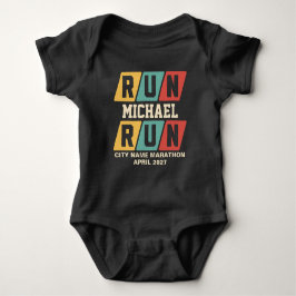Body Para Bebé Apoyo para Maratón con Nombre Personalizado Retro