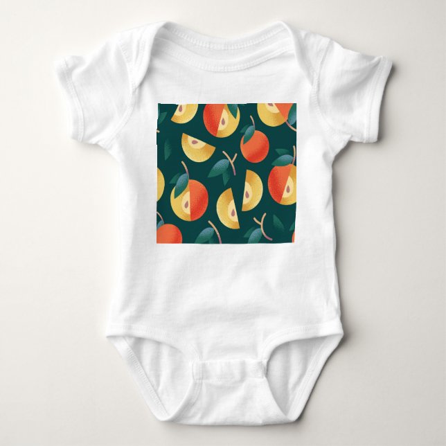 Body Para Bebé Apuntes de Apple: Verde Oscuro Sin Marea. (Anverso)