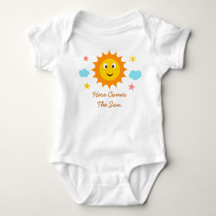 Body Para Bebé Aquí viene el hijo sonriendo Sol brillante 