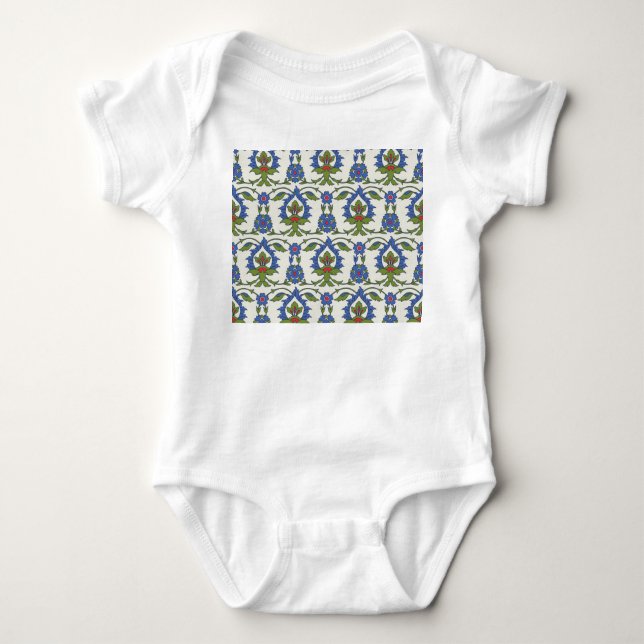 Body Para Bebé Árabe Tradicional: Iznik Tile Seamless. (Anverso)