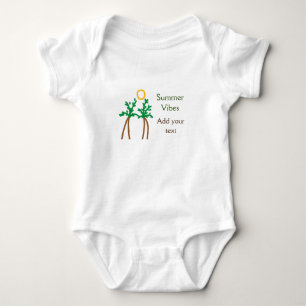 Body Para Bebé árbol de coco marrón verde vibraciones de verano a