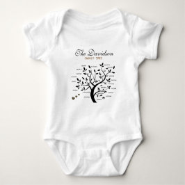 Body Para Bebé Árbol de familia grande personalizado (20 nombres)