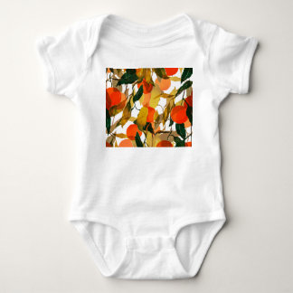 Body Para Bebé Árbol de mandarinas: jugoso patrón sin costuras.