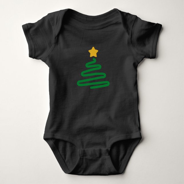 Body Para Bebé Árbol de Navidad Divertido (Anverso)
