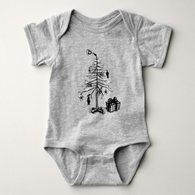 Body Para Bebé Árbol de Navidad Gótico (Anverso)