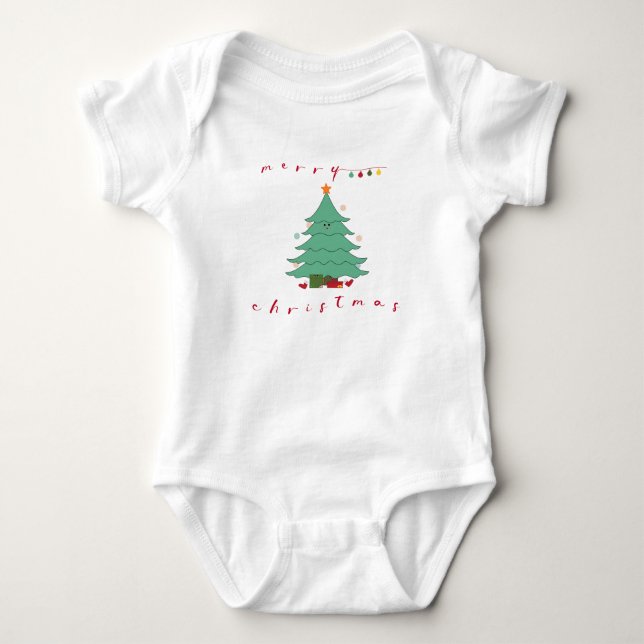 Body Para Bebé Árbol de Navidad Lindo |  (Anverso)