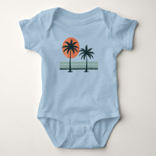 Body Para Bebé Árbol de palmeras tropicales retro/vintage