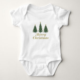 Body Para Bebé Árbol de pino decorado Feliz Navidad