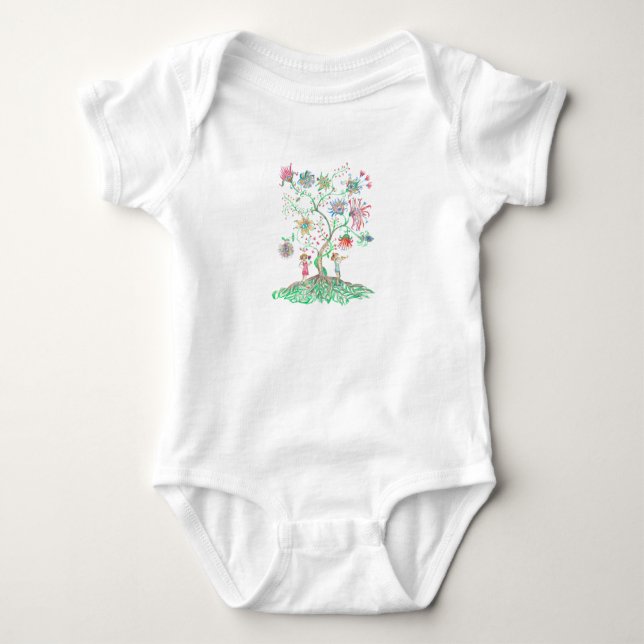 Body Para Bebé Árbol Floral Caprichoso (Anverso)