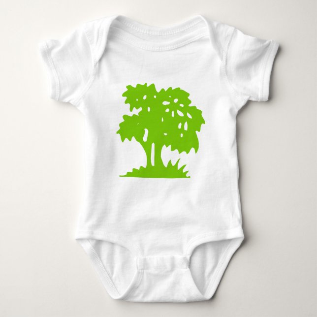 Body Para Bebé Árbol personalizado - Verde marciano (Anverso)