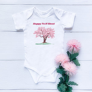 Body Para Bebé Árbol rosa judío Feliz Tu B'shvat / Bishvat